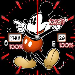 Mickey Watch - HR, Battery, Weather Copy by geri credit to original developer