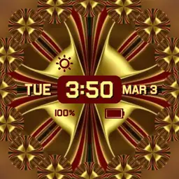 Gold & Red Abstract Design