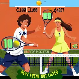 PICKLEBALL Players" Rackets Show the Time w/Moving Ball - WOS6
