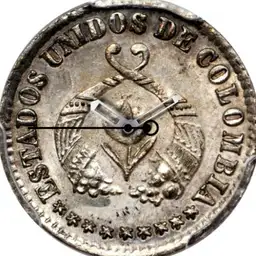 Silver, U.S. of Columbia, 1/2 Decimo, 1863