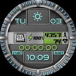 Silver Digital with Weather