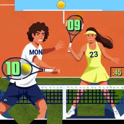 TENNIS Players" Rackets Show the Time w/Moving Ball - WOS6