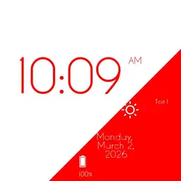 Minimalistic Red and White With Date 12hr