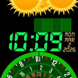 Dial Time Weather 12 hour clock version with event countdown.