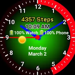 10,000 Steps Circle Progress - GREEN ANALOG - version 1.2