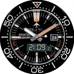 Pilot Dog Aviator Sport Dual Time Combo Diver 9