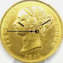 Gold, India, East India Co., 1 Mohur, 1841