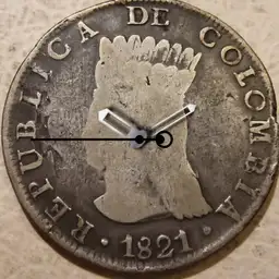 Silver, Gran Colombia, 1 Peso, 1821
