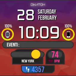 purple faded interactive watch