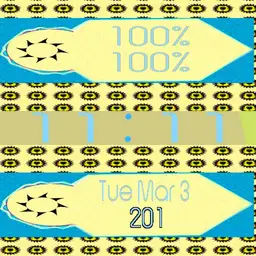 Yellow and light blue watch