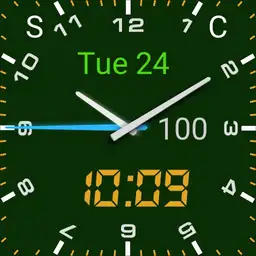 green analog digital with numbers dj