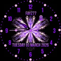 Purple and pale pink watch face.