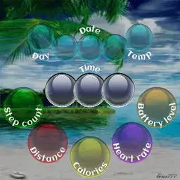colorful circles on the beach