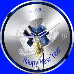 Happy New Year Silver Blue 2S.