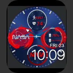 RED WHITE BLUE NASA TIME PIECE- by PATRON Copy