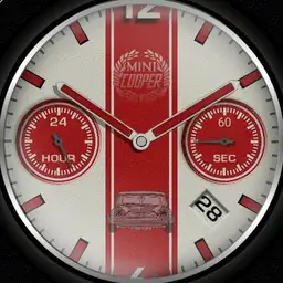 Mini cooper red timepiece