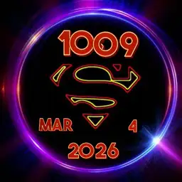 Superman Emblem with Date and Time