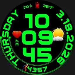 digital circular watch black Copy
