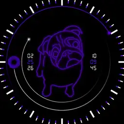 neon purple pug
