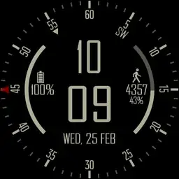 Simple monochrome digital w/ stopwatch