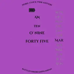 Word clock pink edition