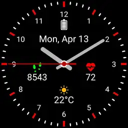 Analog heart step weather red