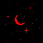Red Icon 'moon & stars'