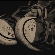 Shoes with drawn stars black