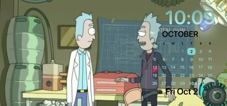 rick and morty Weather, Date Widget