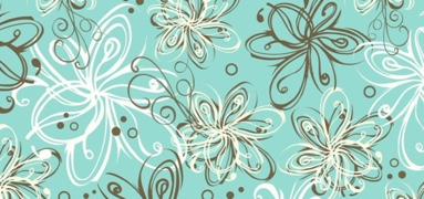 Brown and teal flowers