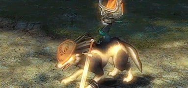 Midna and Wolf Link with Shield