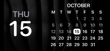 Black Calender Widget