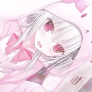cute anime pink and white