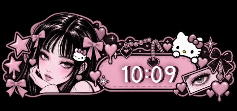kitty girl clock