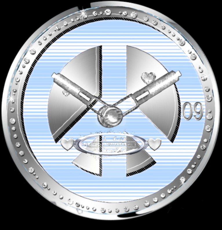 Clock Diamond Peace  hellblau 