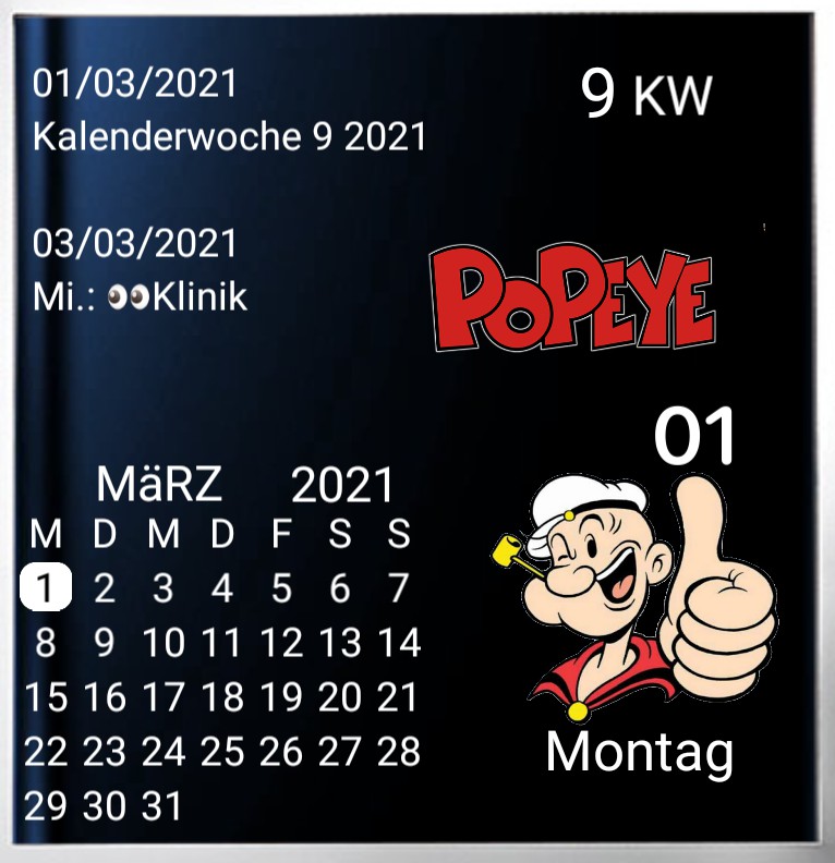 Kalender gross Serie Popeye 
