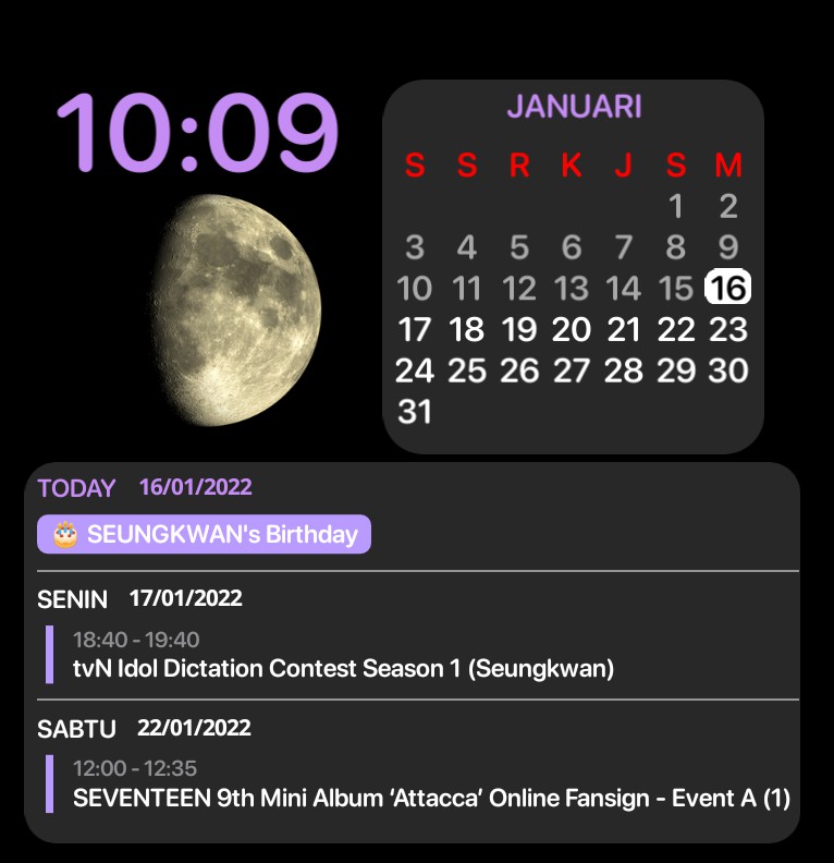 agenda and calendar