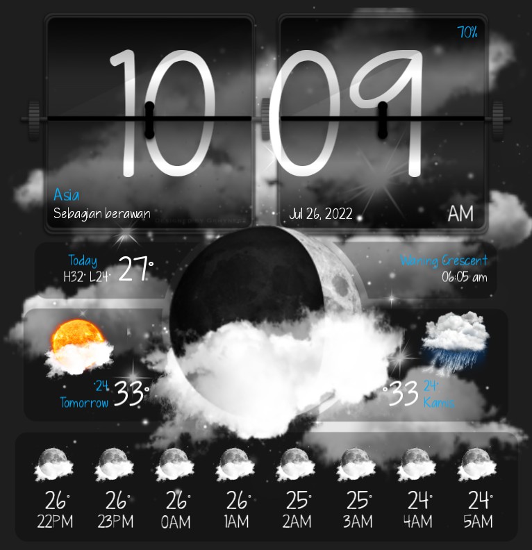 Flip Clock Weather V3 Dark Copy