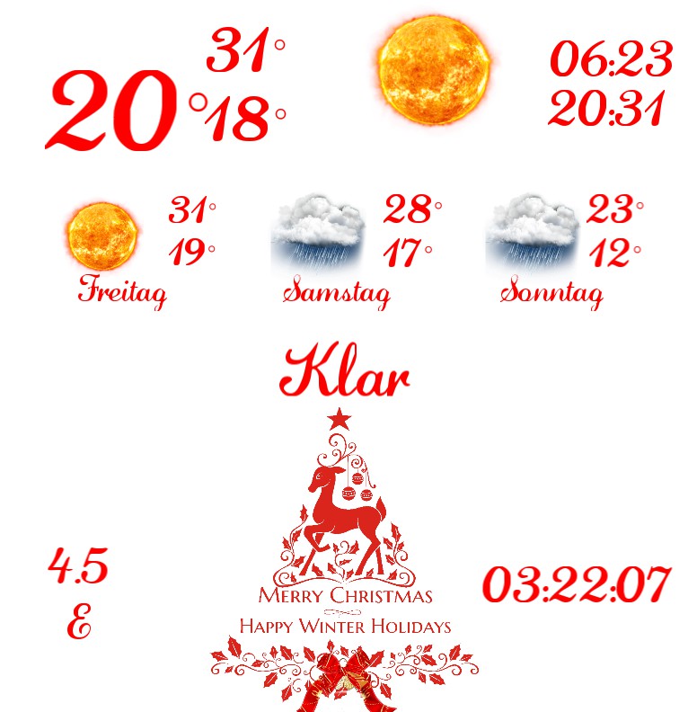 Wetter Gross Weihnachtsuhr 