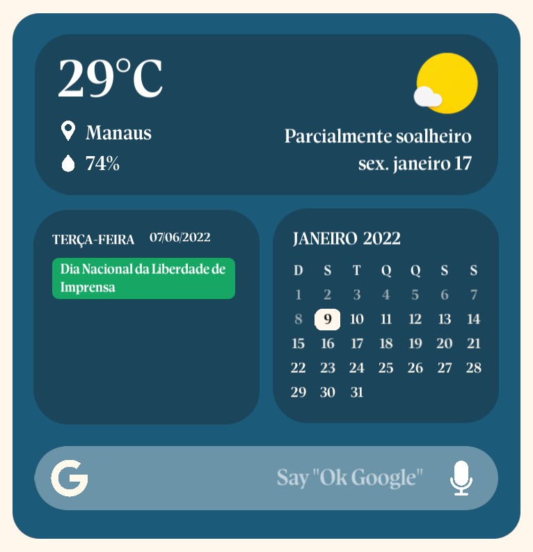 Search Bar Google + Weather - Dark Copy