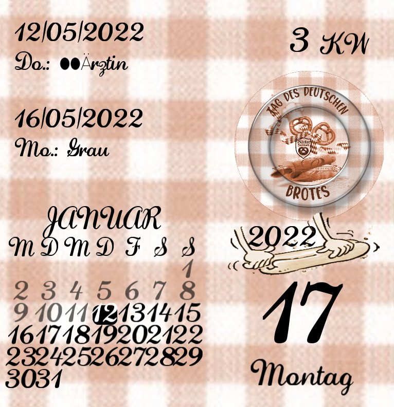 Kalender Tag des deutschen Brotes 1