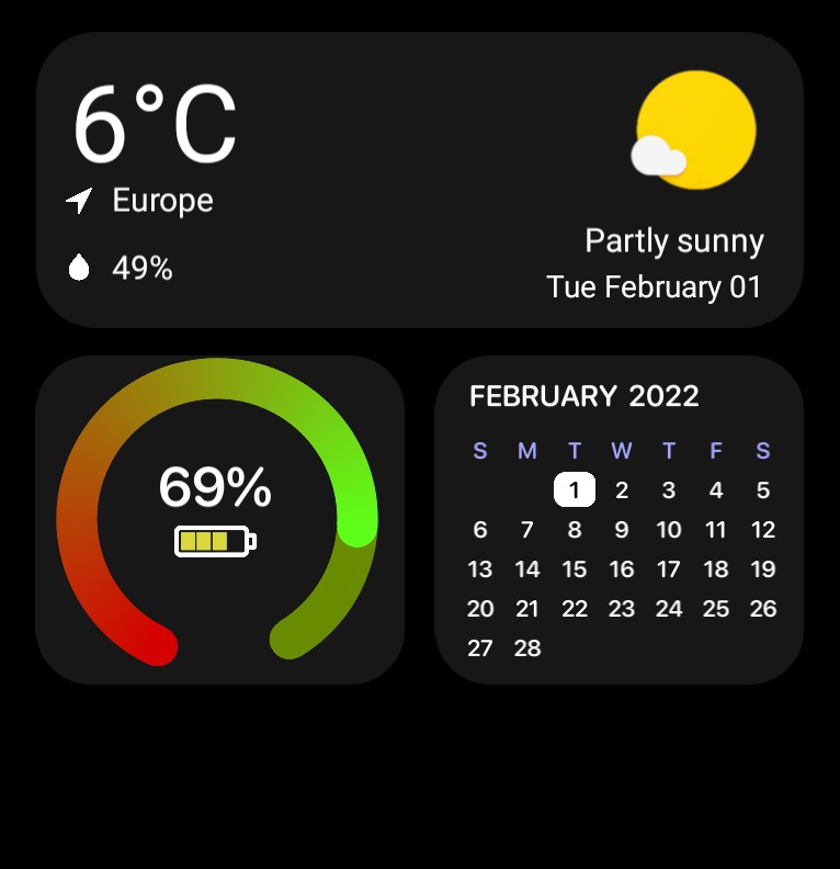 Search Bar Google + Weather - Dark Copy
