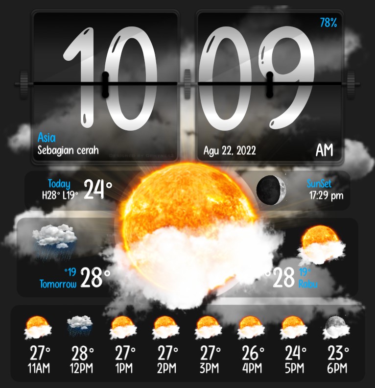 Flip Clock Weather V3 Dark Copy