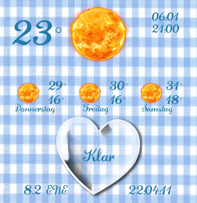 Widget Wetter Heart blue