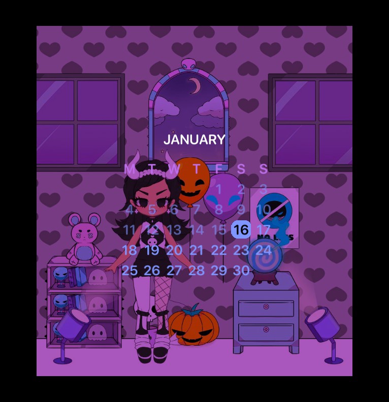 cute baddie widget calendar form