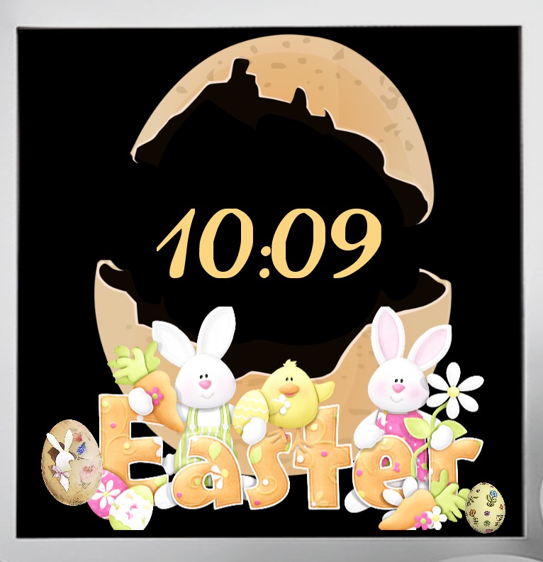 Easter Natur Clock  Digi