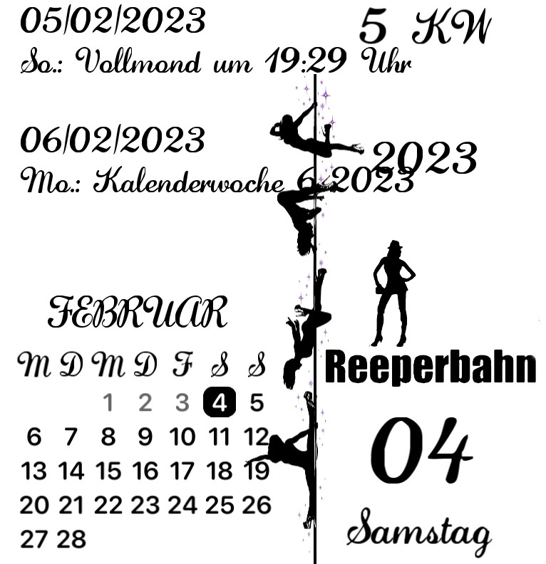Kalender Reeperbahn Pole Dance 