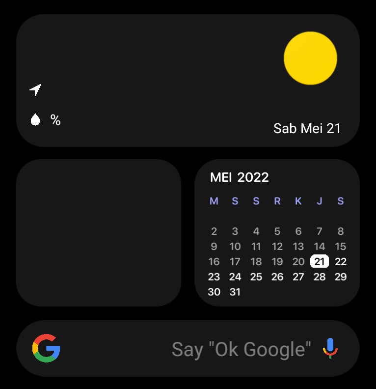Search Bar Google + Weather - Dark Copy
