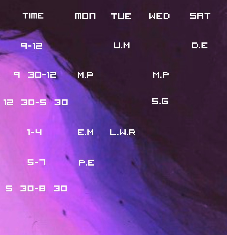 sched 2nd sem
