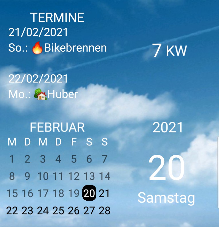 Kalender gross Wolke
